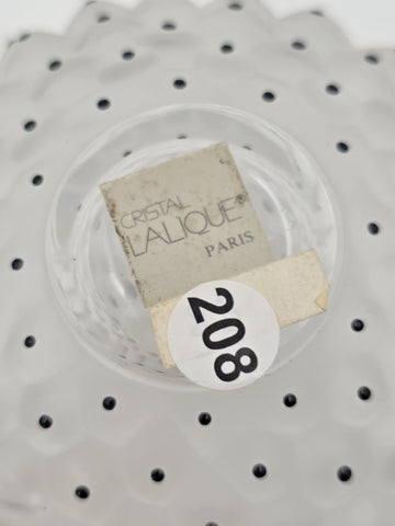 Vintage Signed Lalique France Cactus Satin Crystal and Enamel Perfume Bottle