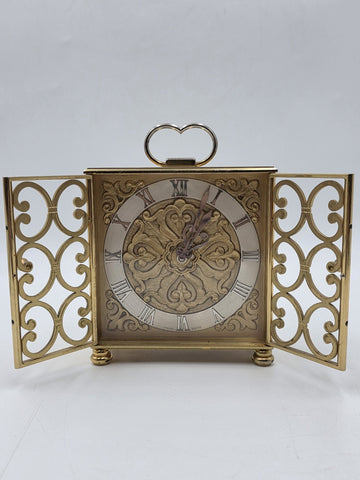 Ultra Rare Arthur Imhof Swiss 8 Day 15 J Gilt Brass Clock Pierced Doors. Works