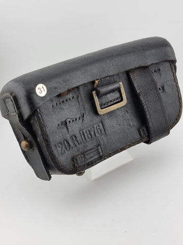 Private: Antique 1876 Indian Wars 120R Leather Cartridge / Ammo Pouch Arsenal