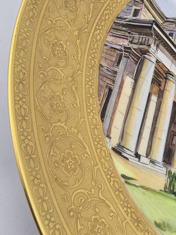 VINTAGE GERMAN LORENZ HUTSCHENREUTHER PORCELAIN 9.5" PLATES. 24k Gold Plated.