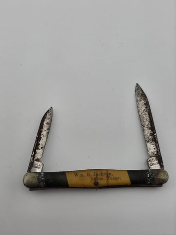 Rare Antique WW1 N.C. Co Canton Ohio Pocket Knife Used By Wm R Jackson, Texas