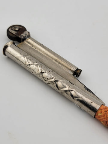 Antique Trench Art French Pocket Cigarette Lighter, C 1915 Silverplated. Working