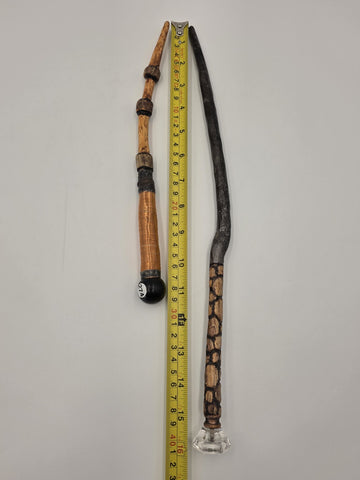 Set Of 2 Rare One Of A Kind Handmade Wooden Magic Wand Fantasy Staff Cosplay.