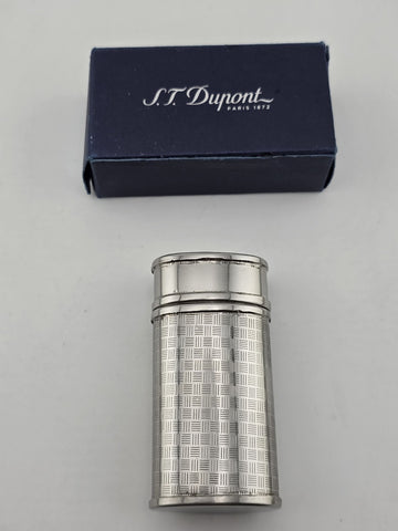 Rare Vintage S.T. Dupont Paris Pocket Cigar Ashtray Guilloche Silver Plate w Box