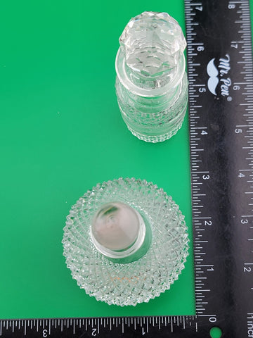 Antique Set Of 2 Cut Glass Perfume Bottle W Stoppers. Made In Czechoslovakia