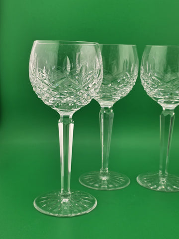 Set Of 4 Vintage Waterford Crystal Lismore Hock Wine Glasses Ireland 7 3/8"