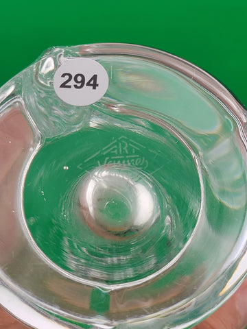 VINTAGE MCM ART VANNES LE CHATEL CALLA LILY VASE 7" CLEAR FRENCH ART GLASS