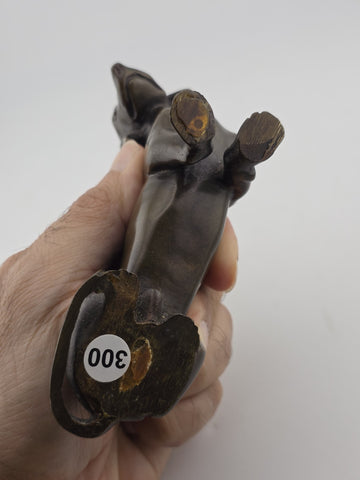 Antique Miniature Bronze Dachshund Sculpture Vintage Dog Figurine Paper Weight