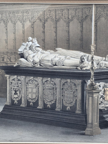 Tomb Of De Lalaing 19th C British Lithograph Day & Son Queen’s Printer 20x16