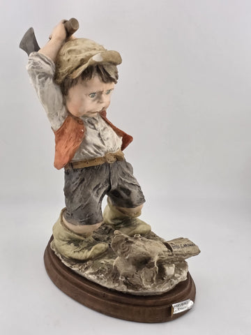 Lot Of 4 Giuseppe Armani Capodimonte Porcelain Medium Size Boy Figurines, Italy.