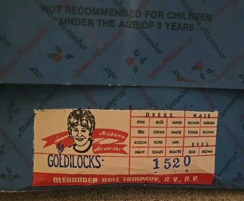 Rare Vintage collectible 1980's Madame Alexander Goldilocks 13" doll new in box.
