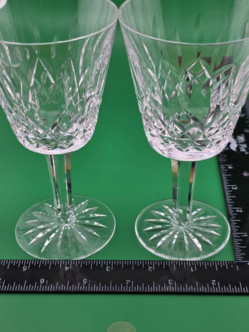 Set Of 6 Vintage Waterford Kylemore Crystal Claret Wine Glasses, 6 in high. VG.