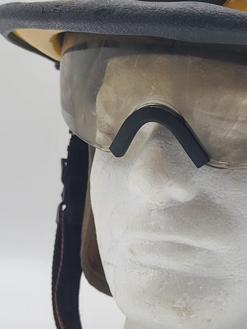MSA Cairns 1044 2015 Yellow Firefighter Helmet Front Visor. Seen Fire Action.