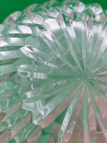Vtg 1970's Waterford Crystal Giftware 10" Flower Vase Criss Cross Vertical Cut