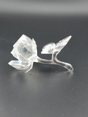 Beautiful Vintage Swarovski Crystal Rose Figurine Retired Design Marked.