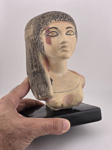 Rare Vintage Handmade Bust Of Princess Meritaten Of The Anciant Egyptian Dynasty