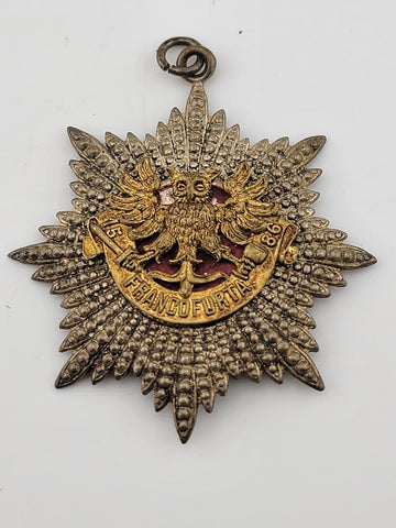 Ultra Rare Antique 19th Century Fraternal Schlaraffia Francofurta Medal.