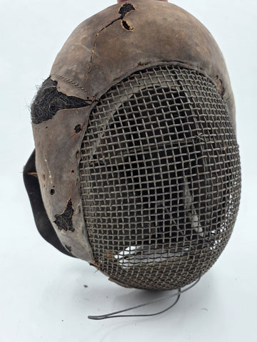 Rare One Of A Kind Antique Late 1800s Wire And Leather Fencing Mask