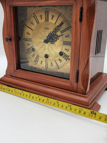 BEAUTIFUL ESKA WIND UP ESKA SHELF MANTEL CLOCK BRAZIL WESTMINSTER CHIMES. As-is.