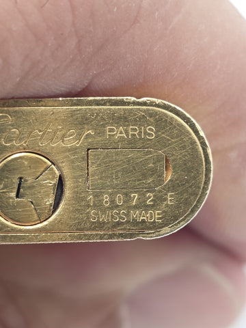 Vintage Cartier Paris Gold Tone Guilloche Flip Top Lighter Swiss Made 18072E