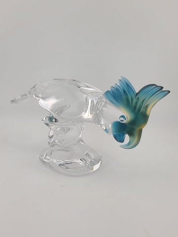Vintage Royales de Champagne Frosted and Clear Crystal Cockatoo Bird Figurine
