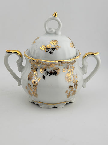 Antique Bavaria Germany Sevres Tea or Coffee Set. Guilded Hand Painted 24k Gold