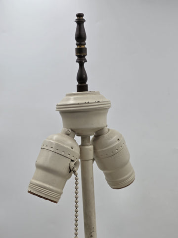 Pair Wedgwood Queensware Jasperware Cream Pink Grapevine Relief Table Lamps 24"