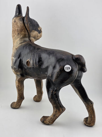 Rare Antique Hubley C 1915 Cast Iron Boston Terrier Door Stop Original Paint