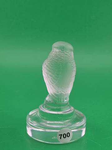 Vintage Signed Lalique Frosted Crystal Hawk Bird Of Prey Made In France