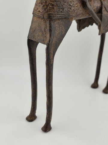 VTG 1940'S AUTHENTIC AFRICAN CAST BRONZE HORSE AND RIDER DOGON MALI WEST AFRICA