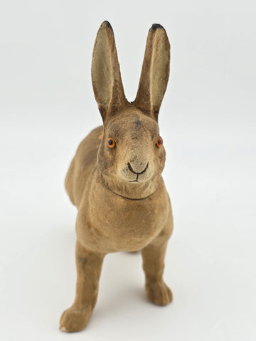Private: Rare Antique C1890 German Paper Mache Folk Art Composition Rabbit.