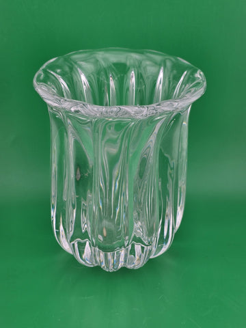 Vintage Orrefors art glass vase. Rare Pattern 6.5 inches tall, 5 inches diameter