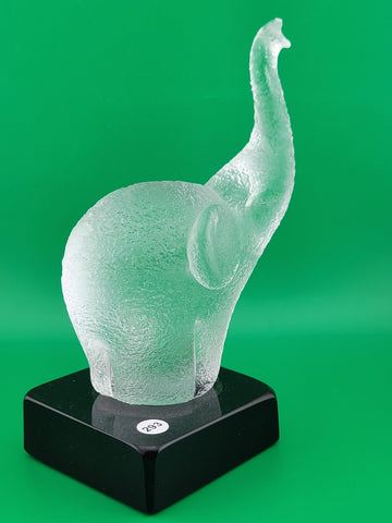 Rare Frosted Art Glass ELEPHANT Signed "Robla" Attributed to Archimede Seguso