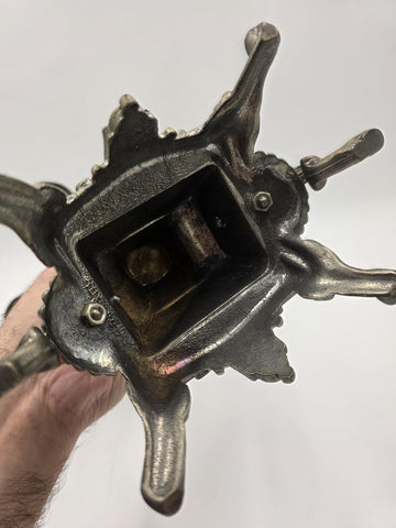 VINTAGE 5 ARM ITILIAN BAROQUE ROCOCO BRASS CANDELABRA HOLDER GRIFFIN LION EAGLE