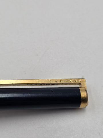 Vintage S.T. Dupont Montparnasse Slim Black Lacquer & Gold-Plated Ballpoint Pen.