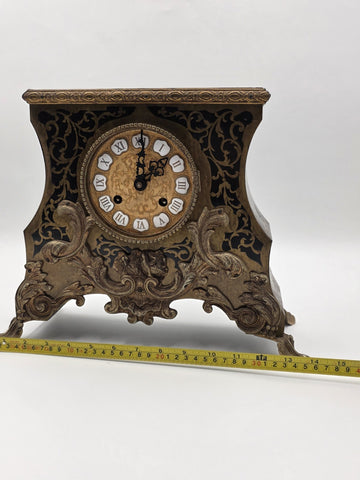 Private: Rare Antique French Rococo Mantel Clock Chinoiserie Inlay Bell Strike.