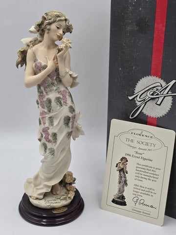 Giuseppe Armani Rose 0678-C Hand Signed 1996 Society Event Figurine COA Italy.