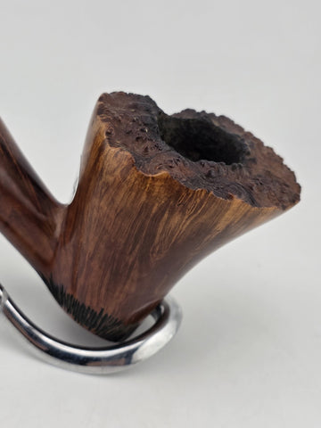 Vintage Danish Freehand Briar Tobacco Pipe Plateau Rim Handcrafted Denmark