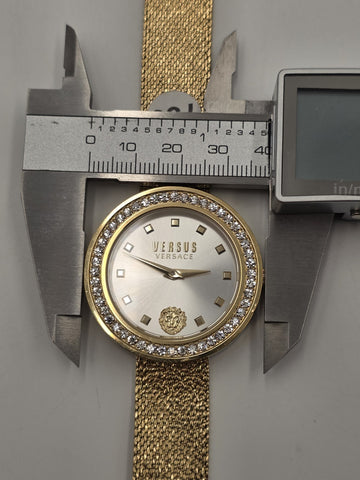 Versus Versace Carnaby Street Crystal Gold Mesh Women's 40mm Watch VSPCG3221