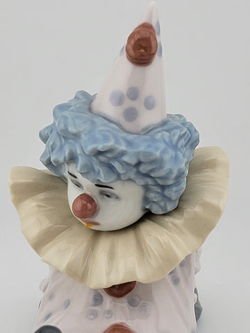 Vintage Retired LLADRO 1990 Glazed Porcelain Tired Friend Clown #05812. VG Cond.