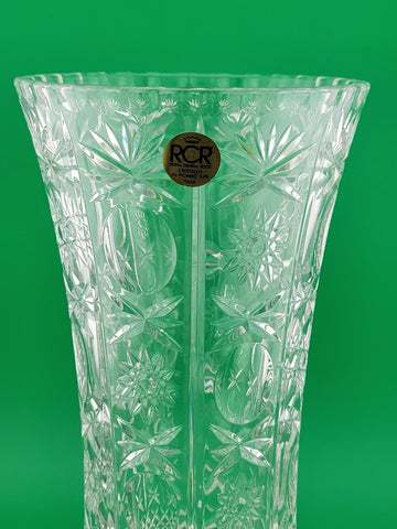 Vintage RCR - Royal Crystal Rock - 24% Lead Crystal Vase - 8.5 In -Made in Italy