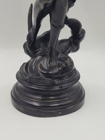 Auguste Moreau Diane Art Nouveau Bronze Dancing Woman Sculpture French C1900