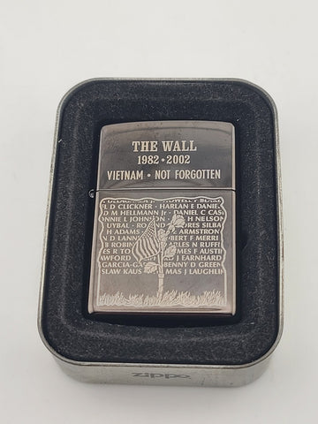 Vintage Rare Unfired 2002 Zippo The Wall Vietnam Remembered 1982 - 2002 Lighter