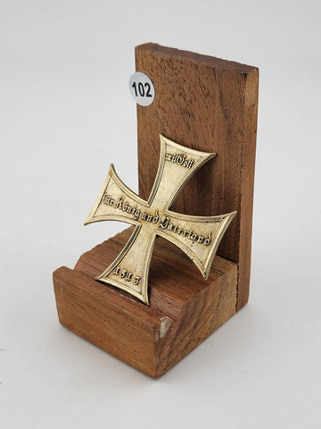 127941, Landwehrkreuz to Landwehr Chako, circa 1880, gilded metal cross