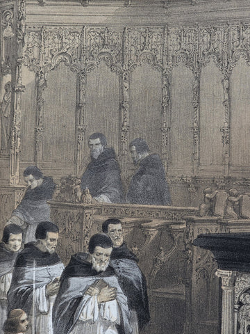 Tomb Of De Lalaing 19th C British Lithograph Day & Son Queen’s Printer 20x16