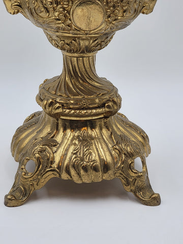 Vintage Italian Mid Century XL Brass Putto Putti Cherub Sculpture Rococo Style