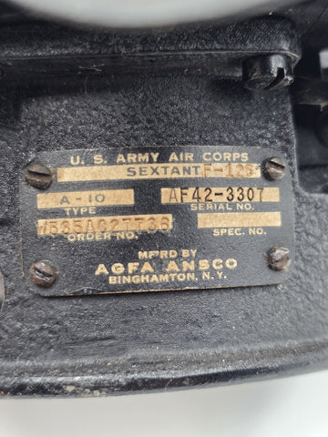 WWII US Army Air Corps A-10 Bubble Sextant Agfa Ansco Aircraft Navigation Case