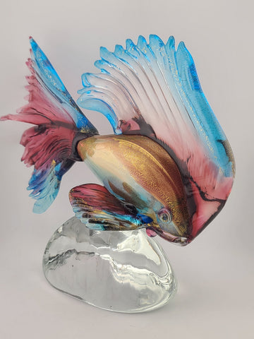 Rare Marco Guiman Venetian Aventurine Italian Art Glass Fish MINT Signed 480/500