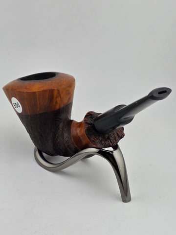 Vintage Ben Wade Spiral Partially Sandblasted Bent Dublin Tobacco Pipe. Denmark.