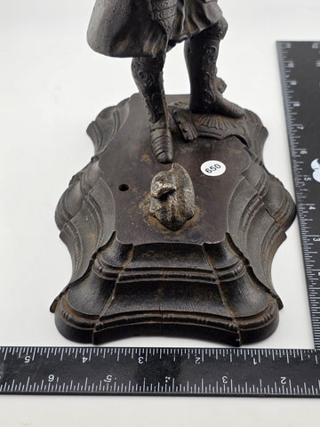Antique 19thC Bronze Knight Warrior Clock Topper – Medieval St. George Style.